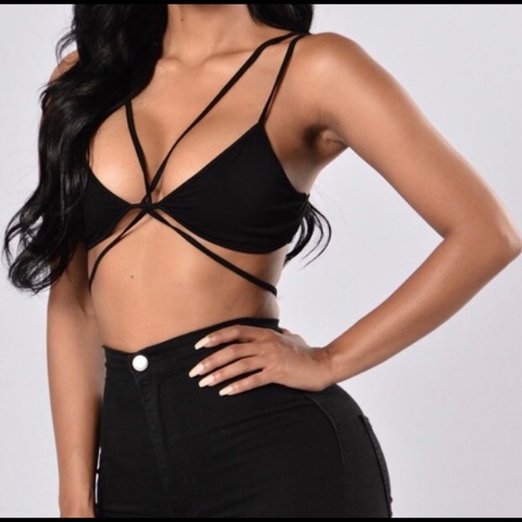 bralette with straps across chest